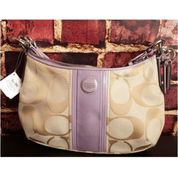 Coach Handbags - Coach Signature Stripe Demi Shoulder Crossbody